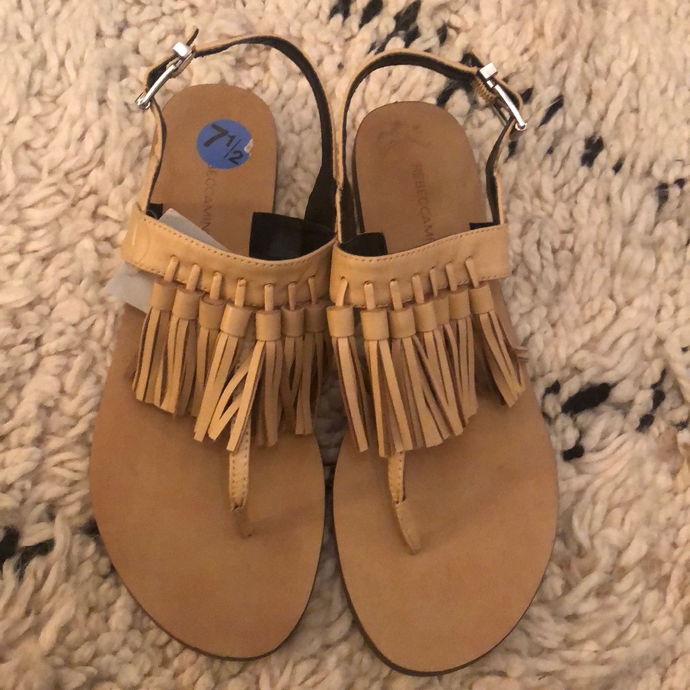 Rebecca minkoff flat leather sandales size 7 1/2